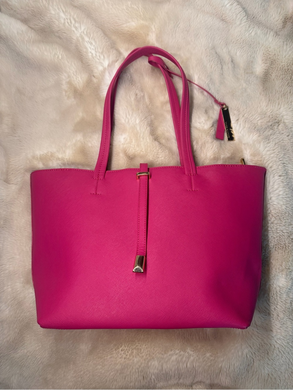 Vince Camuto Hot Pink Genuine Leather Tote Bag
